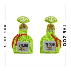 Beaded Tequila‎ Bottle Earrings